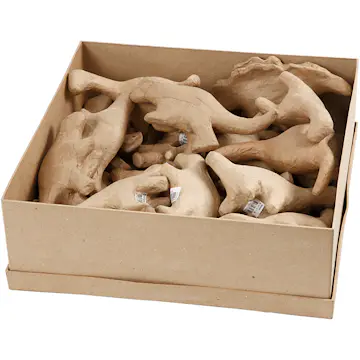 Dinosaur Creativ Company Pappmaché H9-12,5 cm B4,5+5,5 cm 3x7 St/1 Pk