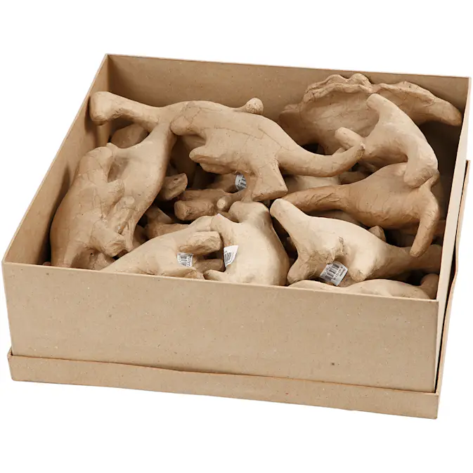 Dinosaur Creativ Company Pappmaché H9-12,5 cm B4,5+5,5 cm 3x7 St/1 Pk