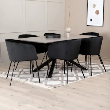 Spisegruppe Venture Home Piata med 6 Bergen Stoler