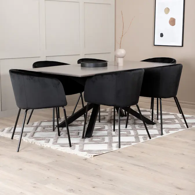 Spisegruppe Venture Home Piata med 6 Bergen Stoler