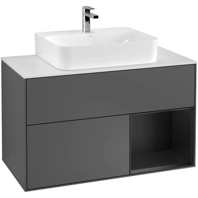 Tvättställsskåp Villeroy & Boch Finion med 2 Lådor Hylla och Bänkskiva för Centrerat Tvättställ