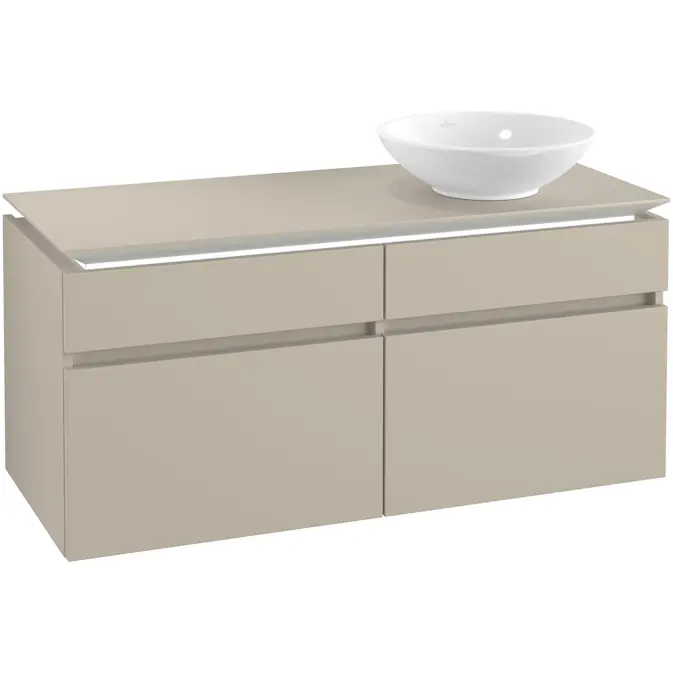 Tvättställsskåp Villeroy & Boch Legato 1200 med 4 Lådor för Ocentrerat Ytmonterat Tvättställ