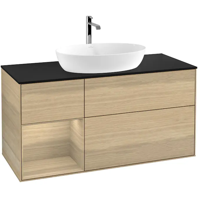 Tvättställsskåp Villeroy & Boch Finion med 3 Lådor Hylla och Bänkskiva för Fristående Tvättställ från Artis & Collaro