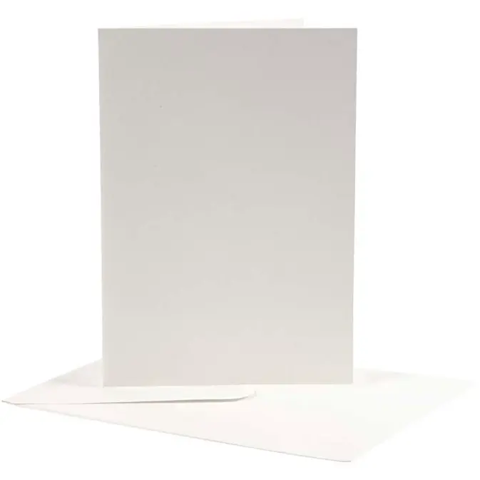 Brevkort Creativ Company Råvit KortStr 12,5x17,5 cm KonvStr 14x19 cm 10 sett/1 Pk