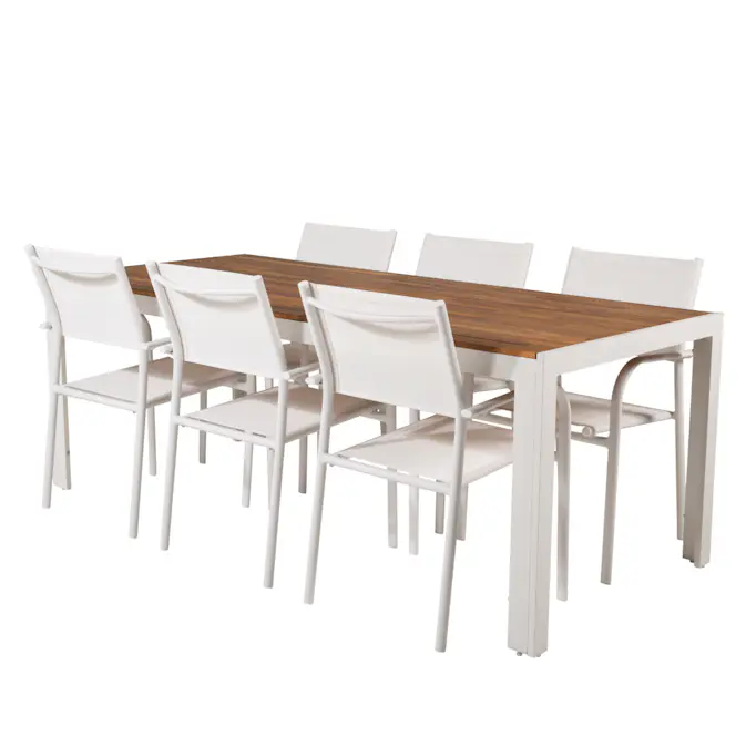 Spisegruppe Venture Home Bois med 6 Santorini Stoler