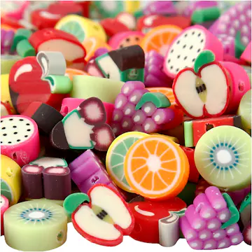 Figurperler Creativ Company Frukt D 10 mm Hullstr 1,5 mm 200 Ass/1 Pk