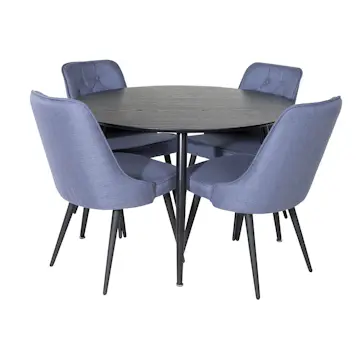 Spisegruppe Venture Home Disa Rund med 4 Vera Stoler Polyester