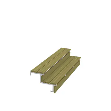 Terrassetrapp PLUS Stål/Tre Trinndybde 25 cm B180