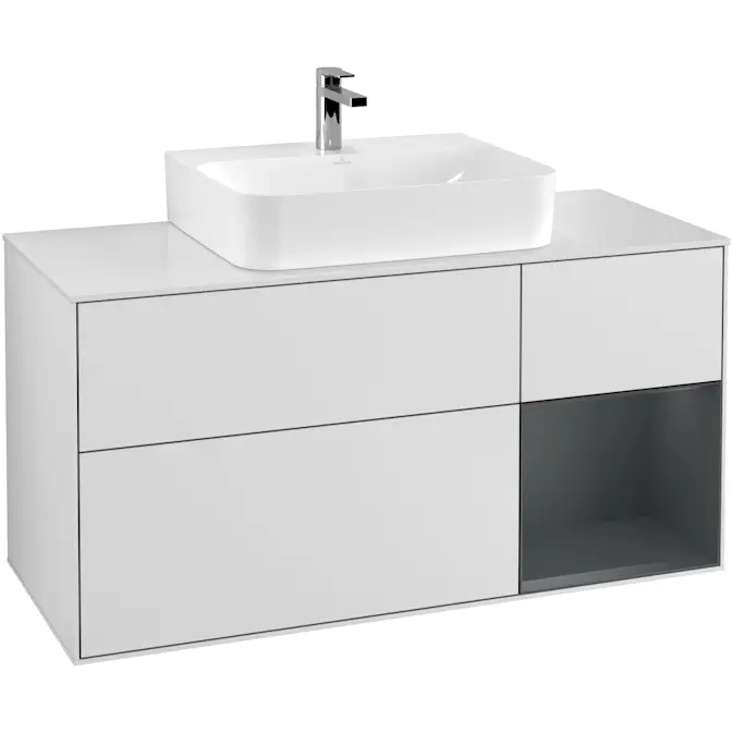 Tvättställsskåp Villeroy & Boch Finion med 3 Lådor Hylla och Bänkskiva för Centrerat Tvättställ