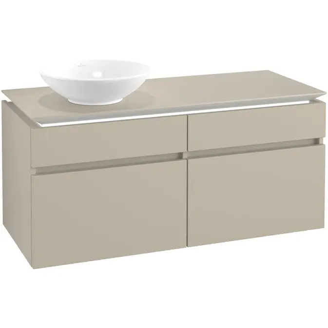 Tvättställsskåp Villeroy & Boch Legato 1200 med 4 Lådor för Ocentrerat Ytmonterat Tvättställ