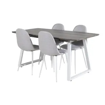 Spisegruppe Venture Home Ina med 4 Pobbie Stoler Polyester
