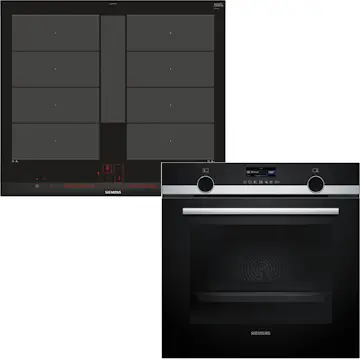 Ovn/Platetopp Siemens HB579GBR3 + EX675LYV1E Selvrensende med Air Fry og FlexInduction Plus Pakke