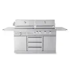 Frittstående Gass- og Kullgrill Myoutdoorkitchen Stainless Collection med 3 Brennere