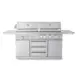 Frittstående Gass- og Kullgrill Myoutdoorkitchen Stainless Collection med 3 Brennere