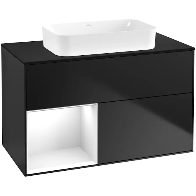 Tvättställsskåp Villeroy & Boch Finion med 2 Lådor Hylla och Bänkskiva för Fristående Tvättställ