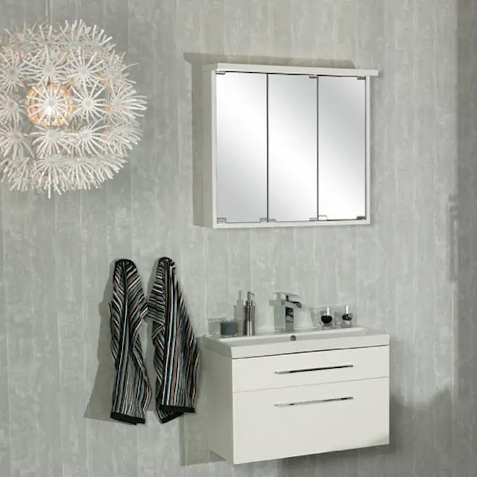 Möbelpaket Noro Fix Trend 750 Spegelskåp Alva 750 Vit Matt