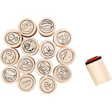 Stempelsett Creativ Company Deco Art Smiley 15-Pk