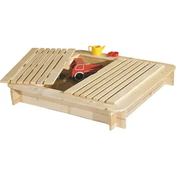 Sandkasse Jabo med Lokk Trehvitt 120x120 cm