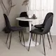 Spisegruppe Venture Home Hamden Ø80 cm med 4 Polar Fløyel Stoler