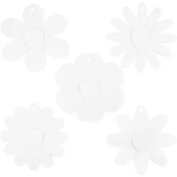 Pappfigur Creativ Company Blomster Hvit D20 cm 400 g 5x3 Stk/1 Pk