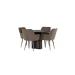 Spisegruppe Venture Home Olivia Ø110 cm med 4 stk Tomorrow Stoler