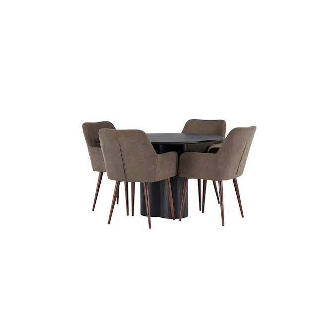 Spisegruppe Venture Home Olivia Ø110 cm med 4 stk Tomorrow Stoler