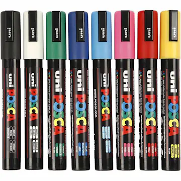Tusj Creativ Company Posca Ass Farger Nr Pc-5M Strek 2,5 mm 8 Stk/1 Pk