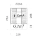 Badstuhus Palmako Anita 1,6 + 0,7 m2 m/Glassfront