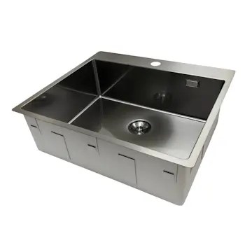 Enkelvask Strand Stainless SOLID med clips och blandarplats PVD Gun Metal