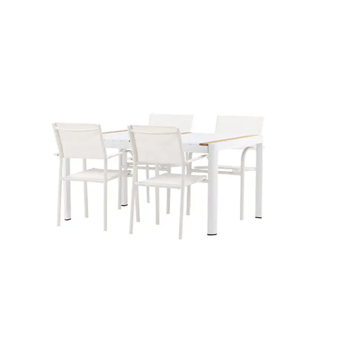 Spisegruppe Venture Home Togo med 4 Santorini Stoler