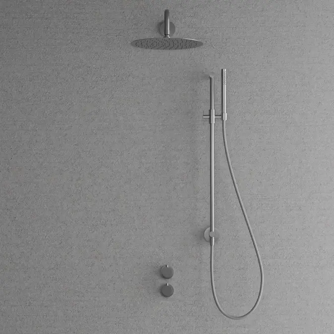 Takduschset Scandtap Steel Harmonized 6X med Badkarsblandare för Inbyggnad