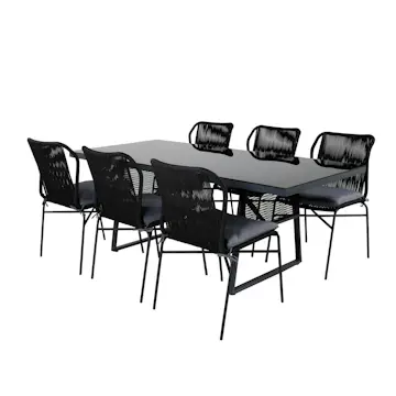 Spisegruppe Venture Home Douglas med 6 Jefferson Stablebare Spisestoler