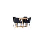 Spisegruppe Venture Home Yakidon Ø120 cm med 4 stk Night Stoler