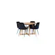 Spisegruppe Venture Home Yakidon Ø120 cm med 4 stk Night Stoler