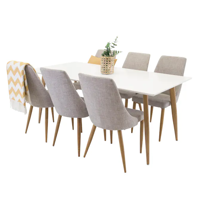 Spisegruppe Venture Home Pobbie med 6 Laura Stoler