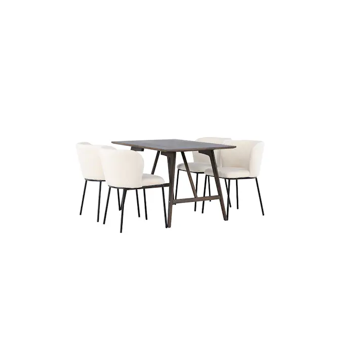 Spisegruppe Venture Home Kaseidon med 4 stk Edina Stoler
