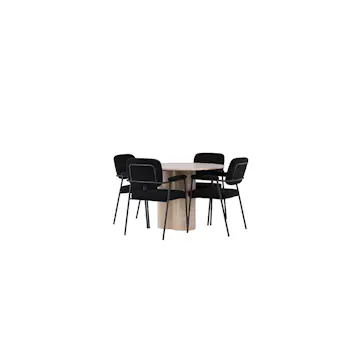 Spisegruppe Venture Home Olivia Ø110 cm med 4 stk Yesterday Stoler