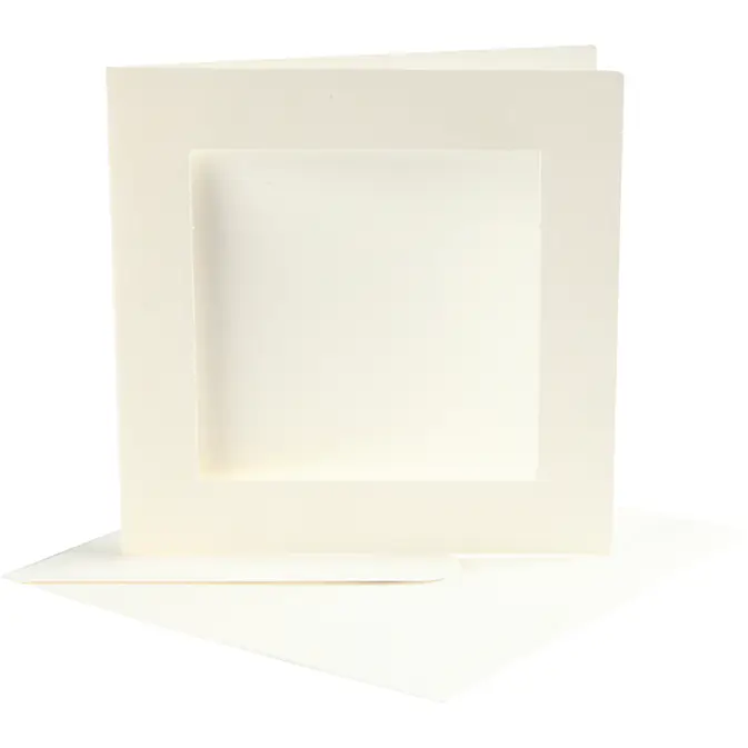 Passepartoutkort Creativ Company med Konvolutt Kortstr 12,5x12,5 cm Konvstr 13,5x13,5 cm 10 sett/1 Pk