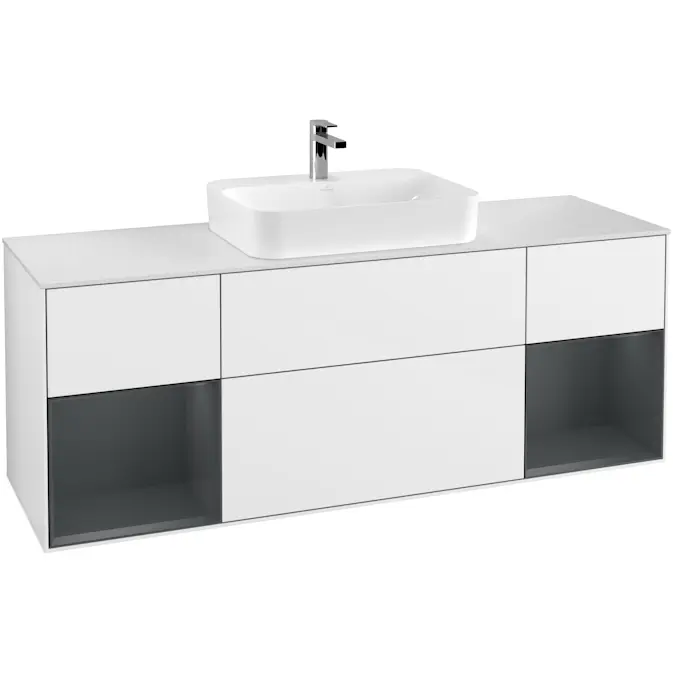Tvättställsskåp Villeroy & Boch Finion med Två Hyllor och Bänkskiva för Ytmonterat Tvättställ