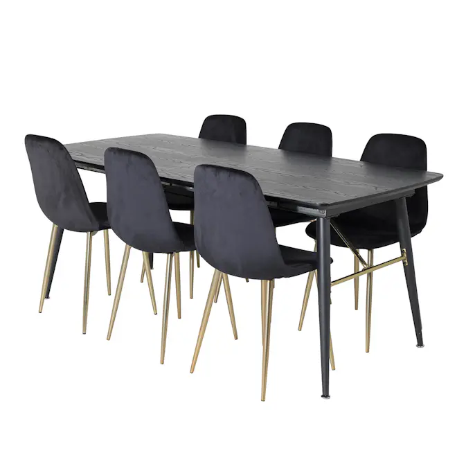 Spisegruppe Venture Home Gold med 6 Polar Stoler