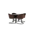 Spisegruppe Venture Home Kaseidon Ø100 cm med 4 stk Evening Stoler