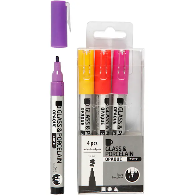 Glass- og Porselenstusj Creativ Company 31335 Semi Opaque 4 stk/1 Pk