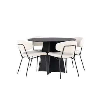 Spisegruppe Venture Home Bootcut Ø110 cm med 4 Chico Stoler