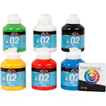 Akrylmaling Creativ Company Readymix A-color Primærfarger Nr 02 Matt 6 stk 500 ml/1 Pk