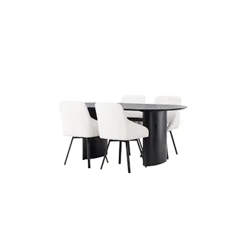 Spisegruppe Venture Home Isolde med 4 stk Rosie Stoler