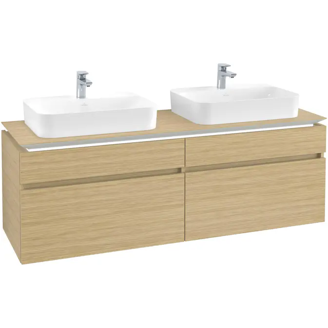 Tvättställsskåp Villeroy & Boch Legato 1600 med 4 Lådor för Två Ytmonterade Tvättställ från Finion & Memento