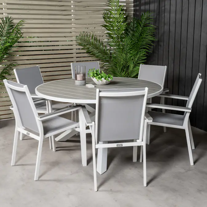 Spisegruppe Venture Home Pincy Ø140 med 6 Pincy Stoler