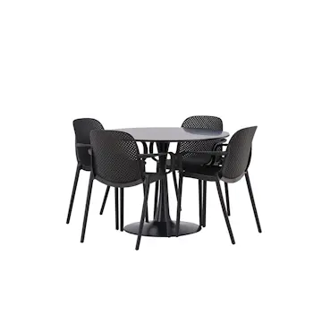 Spisegruppe Venture Home Glade Ø 100 cm med 4 Baltimore Stoler