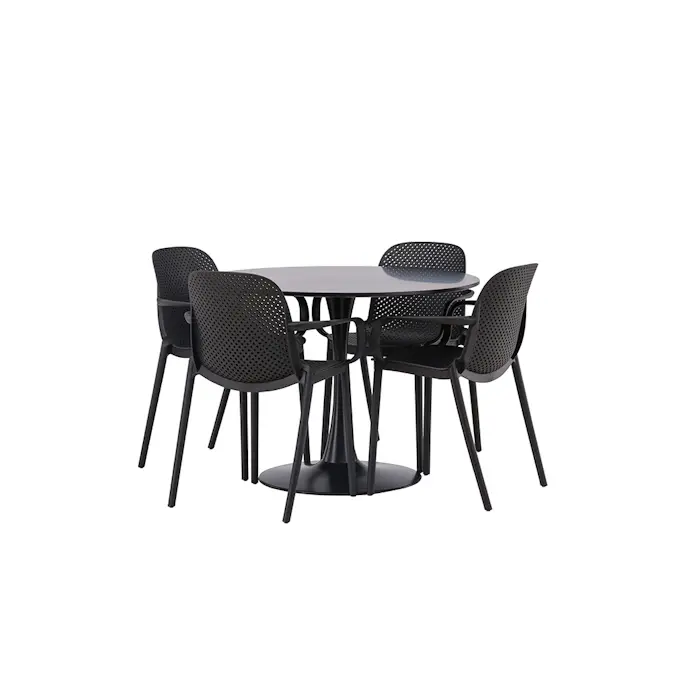 Spisegruppe Venture Home Glade Ø 100 cm med 4 Baltimore Stoler