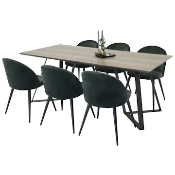 Spisegruppe Venture Home Madde med 6 Valentina Stoler